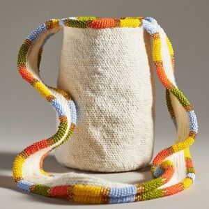 Soraya Hennessy Handmade Multicolor Beaded Bucket Bag